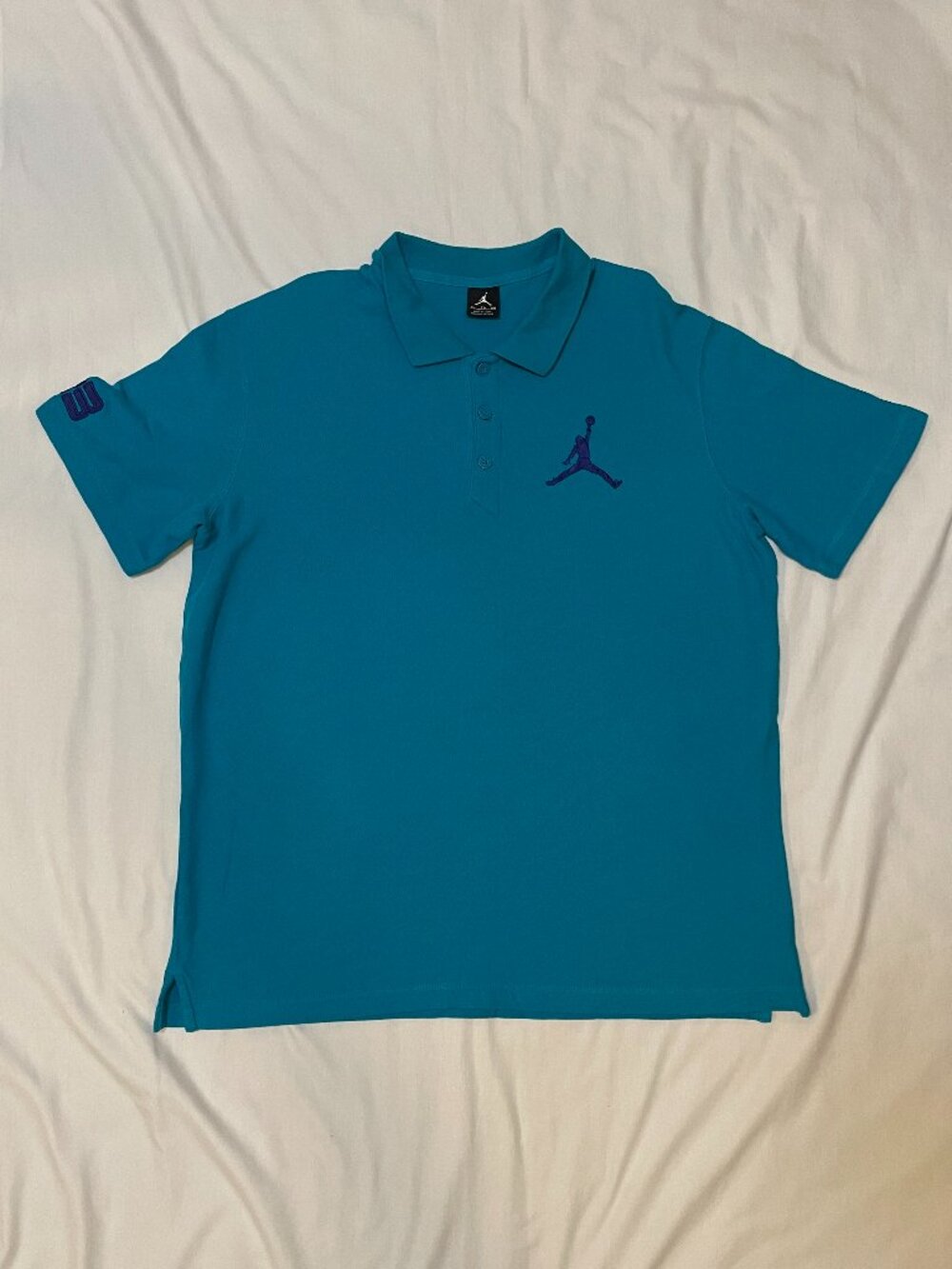 Jordan Polo Mens XL Cotton Pique Turquoise Blue Purple 458779-401